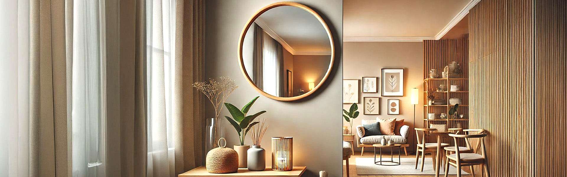 Rehome - Yuvarlak Ahşap Çerçeveli Aynalar ile Ev Dekorasyonu Fikirleri