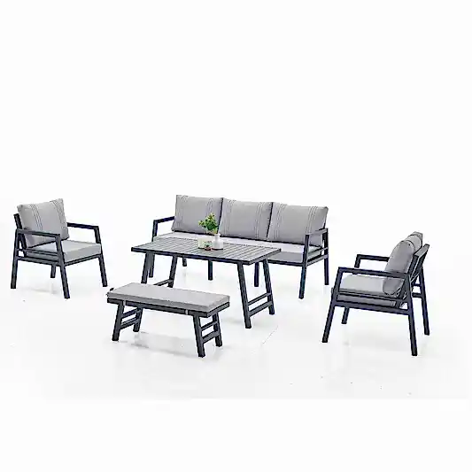 Alanya Plus 3'lü Alüminyum Bahçe Oturma Grubu | Rehome