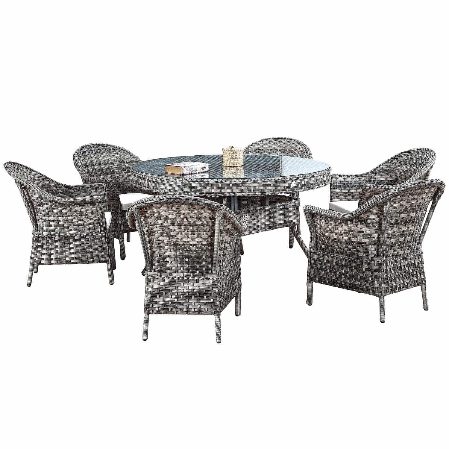 Bahçemo Nova Yuvarlak Masalı Rattan Bahçe Mobilya Takımı | 140 Cm Çap