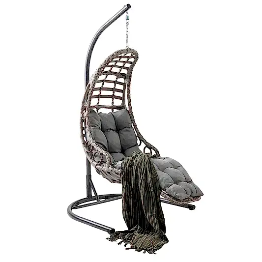 Bodrum | Tekli Rattan Bahçe Salıncağı | Rehome Balkon Salıncağı