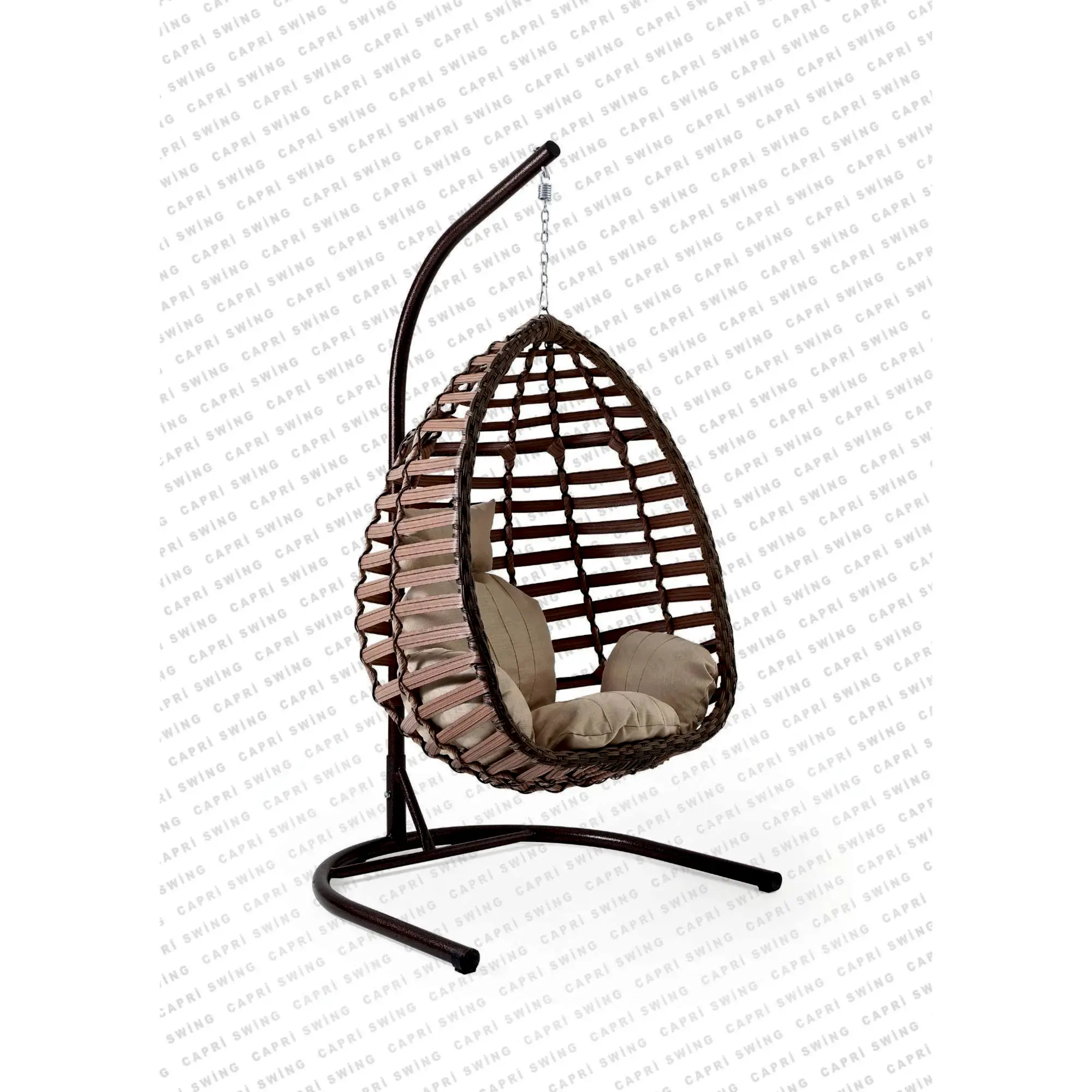 Capri Swing Gümbet Tekli Rattan Bahçe Salıncağı | Balkon Salıncağı