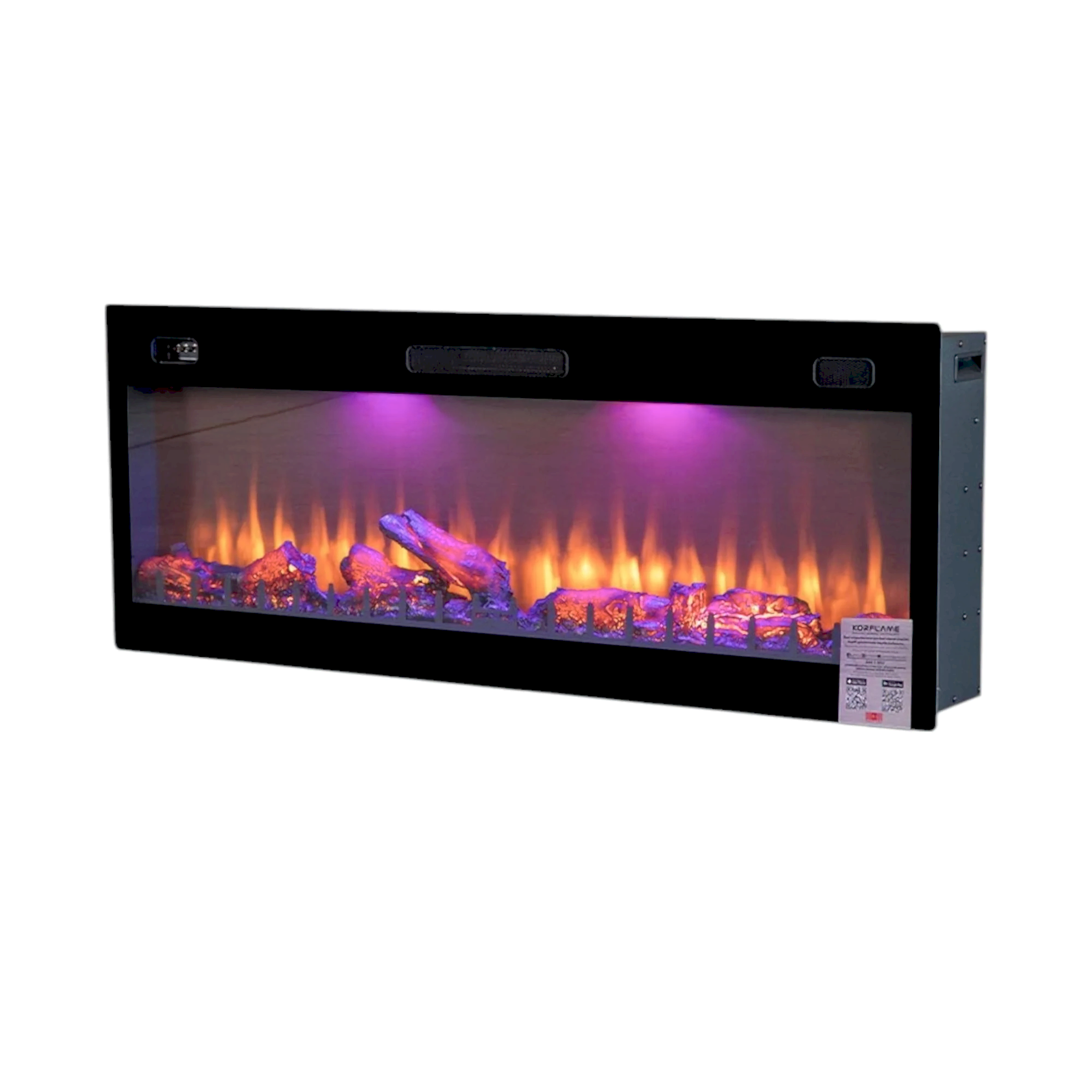 Isıtmalı Elektrikli Şömine | Korcam 130-S | 130x20x52 cm