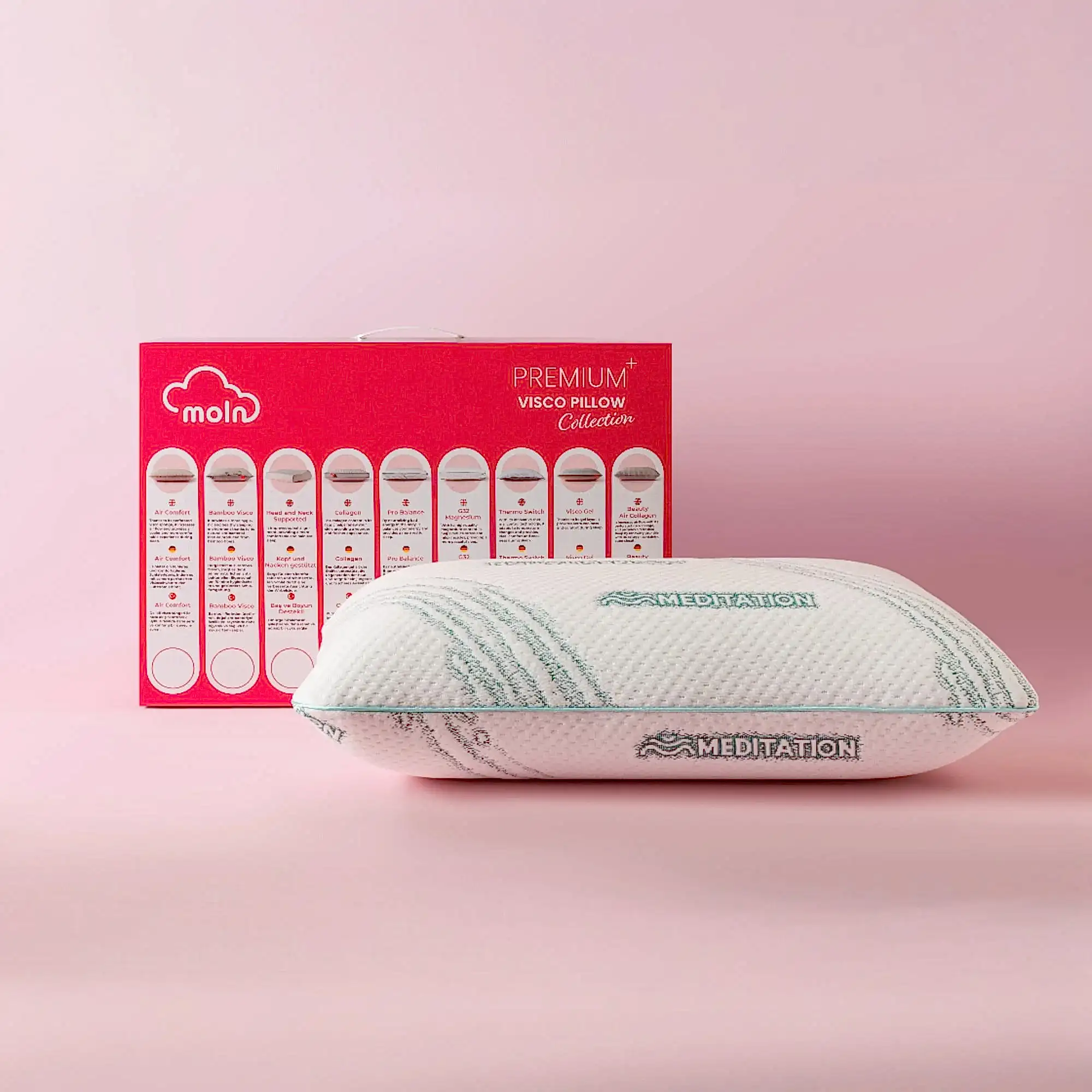 Moln Meditation Visco Yastık | Anti-Stress Ortopedik Uyku Yastığı 60x40x15 cm