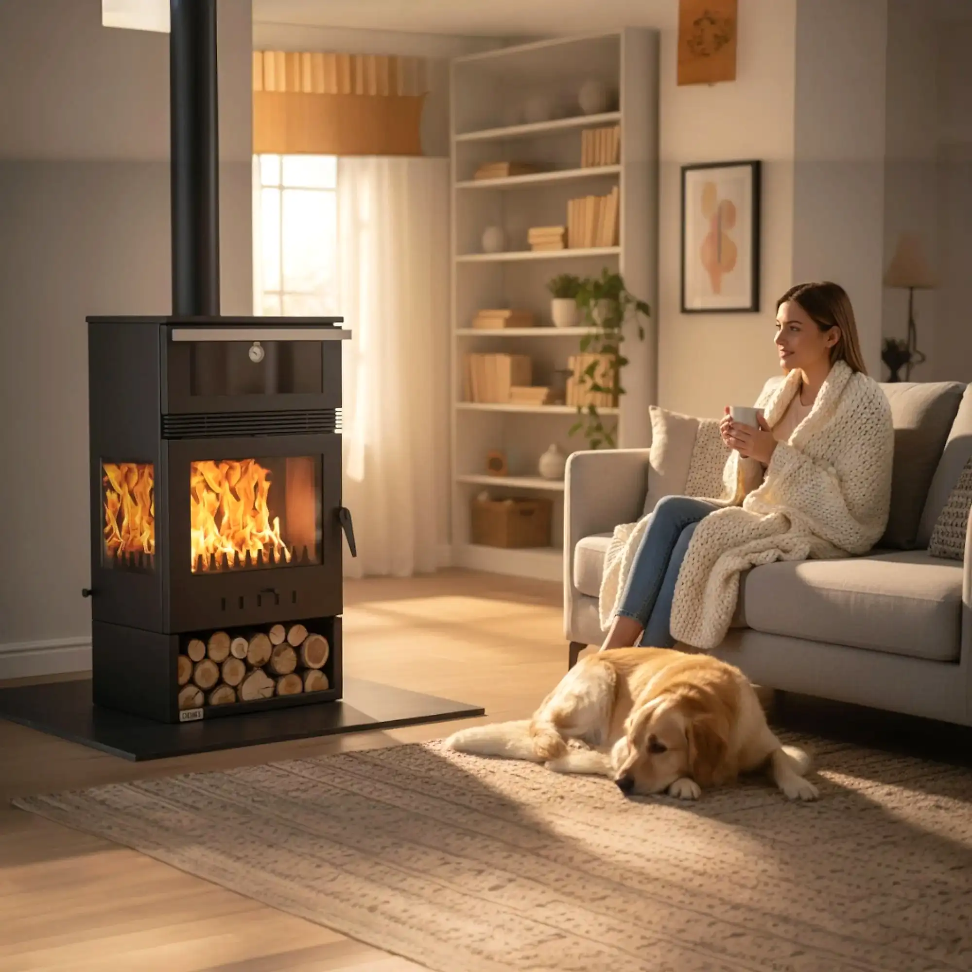 ReHome DKS-15 Katı Yakıt Sobası | Şömine Görüntülü Odun Sobası