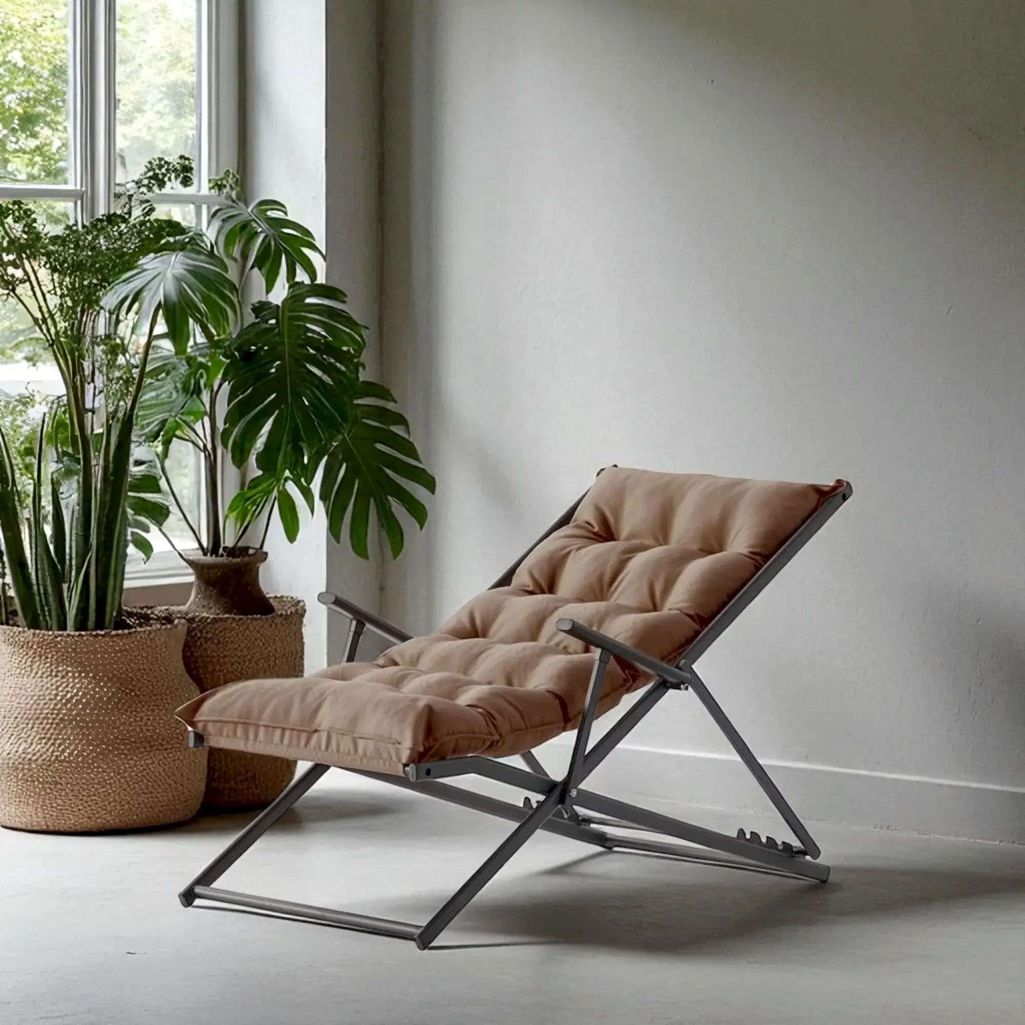 Relax Ayarlanabilir Bahçe Balkon Koltuğu | Minderli Şezlong