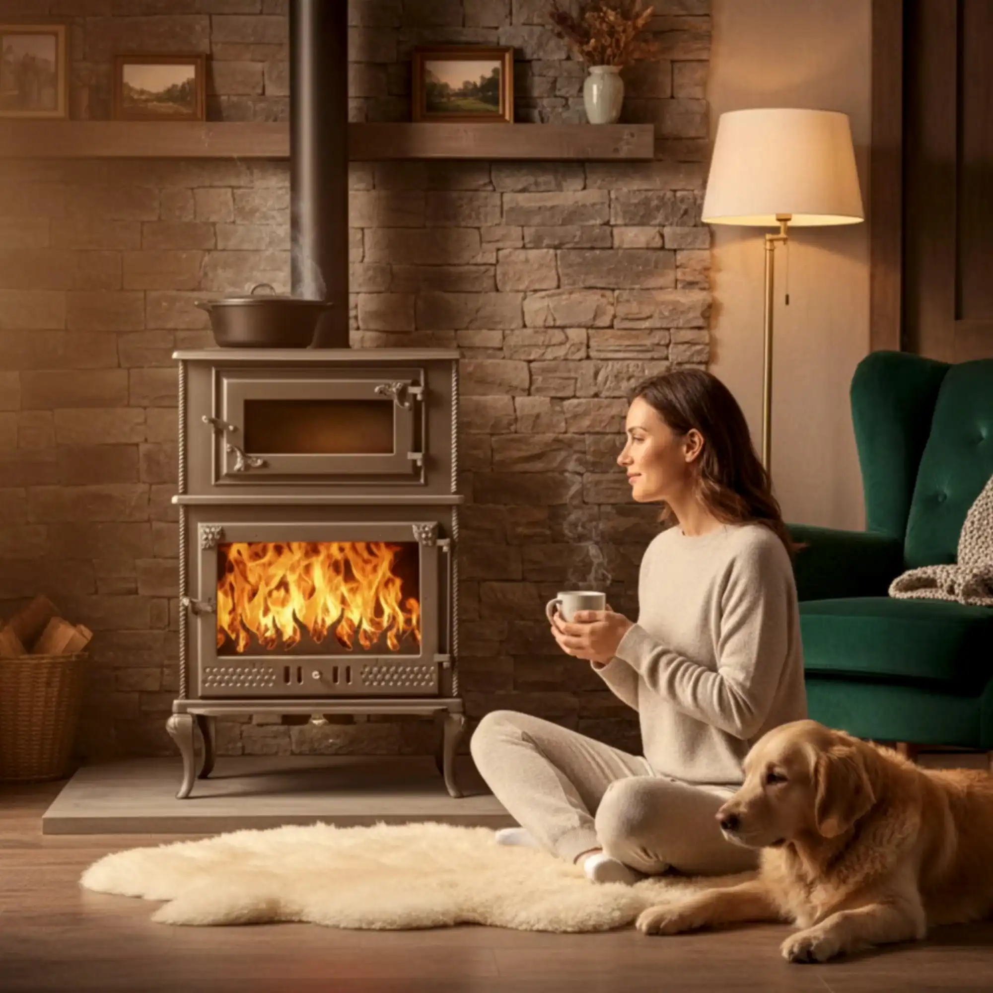 Üç Camlı Fırınlı Döküm Şömine Soba | Erendemir