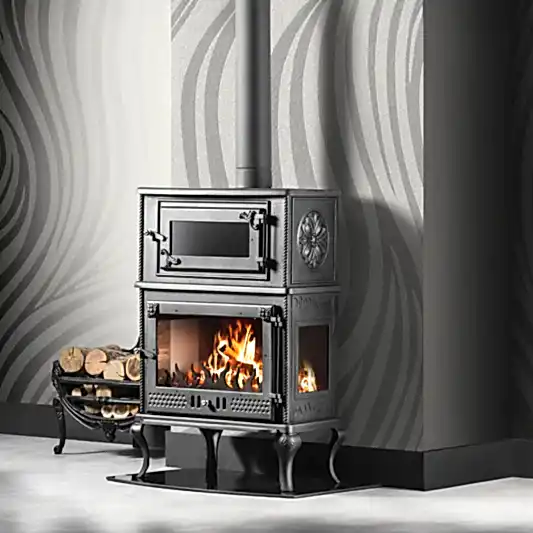 Üç Camlı Fırınlı Döküm Şömine Soba | Erendemir